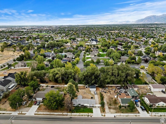 aerial view with a mountain view