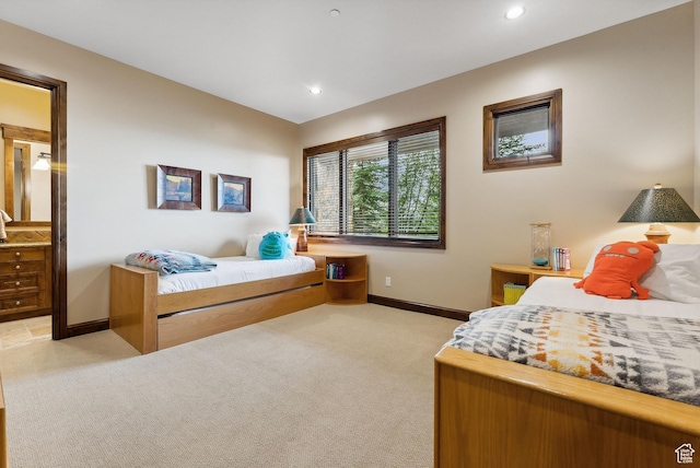 3608 Sun Ridge Dr, Park City, UT 84060 - bedroom with recessed lighting, light carpet, and baseboards