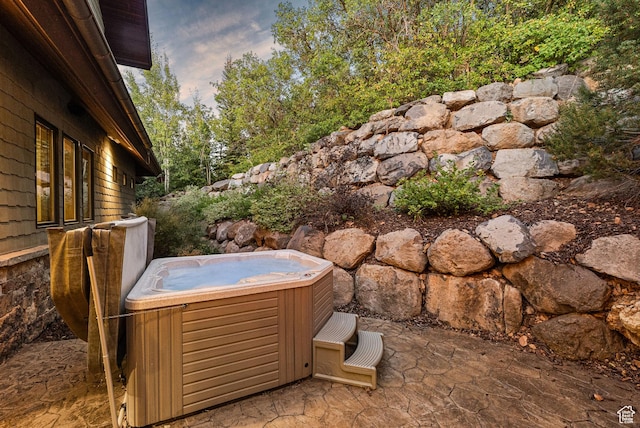 3608 Sun Ridge Dr, Park City, UT 84060 - view of yard featuring a patio and a hot tub