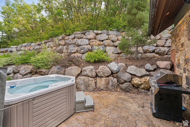 3608 Sun Ridge Dr, Park City, UT 84060 - view of patio / terrace featuring a hot tub