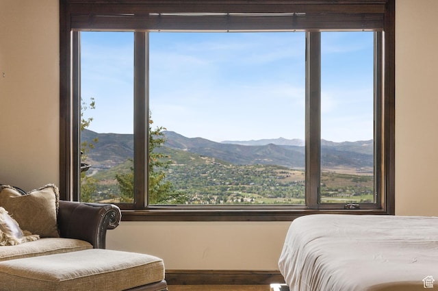 3608 Sun Ridge Dr, Park City, UT 84060 - bedroom featuring a mountain view, baseboards, and multiple windows