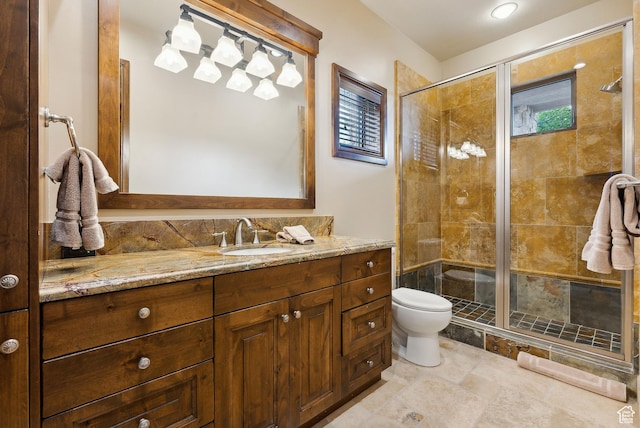 3608 Sun Ridge Dr, Park City, UT 84060 - full bathroom featuring vanity, toilet, and a stall shower
