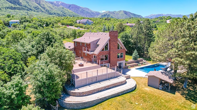 410 S Woodland Hills Dr, Woodland Hills, UT 84653 - drone / aerial view with a mountain view