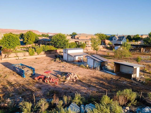 drone / aerial view with a mountain view and a residential view