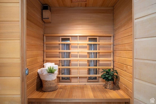 view of sauna