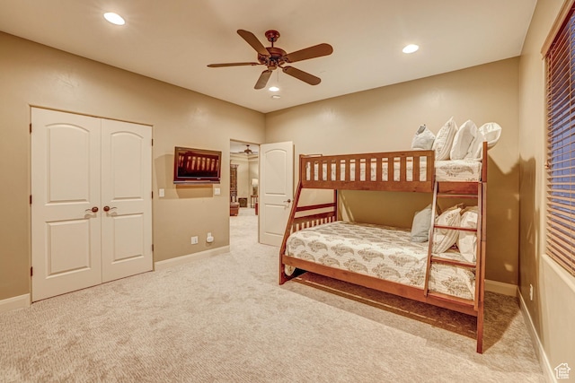 4985 W Boulder Vw, Hurricane, UT 84737 - bedroom featuring baseboards, a closet, recessed lighting, and carpet