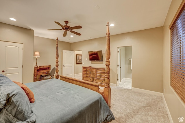 4985 W Boulder Vw, Hurricane, UT 84737 - bedroom featuring carpet flooring, baseboards, ceiling fan, and recessed lighting