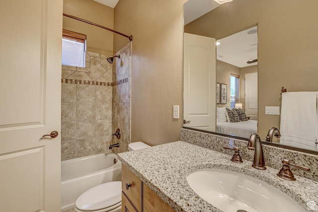 4985 W Boulder Vw, Hurricane, UT 84737 - ensuite bathroom featuring connected bathroom, toilet, vanity, and shower / bathtub combination