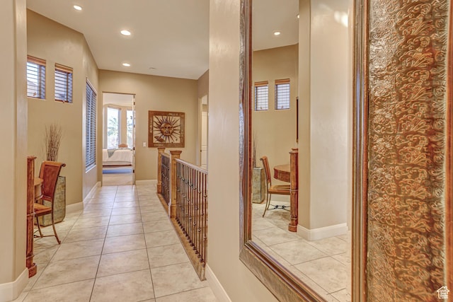 4985 W Boulder Vw, Hurricane, UT 84737 - corridor with baseboards, recessed lighting, and light tile patterned floors