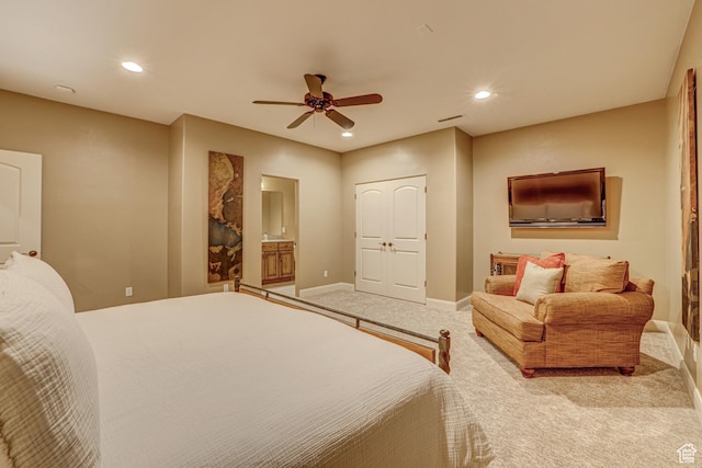 4985 W Boulder Vw, Hurricane, UT 84737 - bedroom with baseboards, visible vents, recessed lighting, and carpet