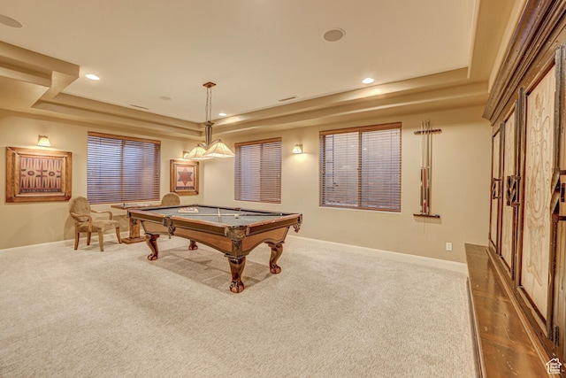 4985 W Boulder Vw, Hurricane, UT 84737 - playroom featuring pool table, a tray ceiling, and baseboards