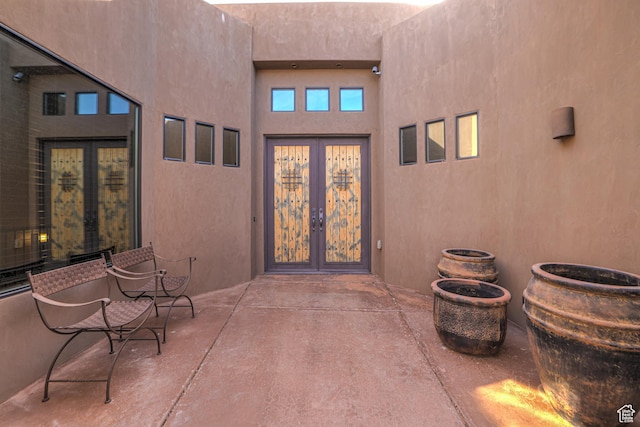 4985 W Boulder Vw, Hurricane, UT 84737 - property entrance with stucco siding, a patio, and french doors