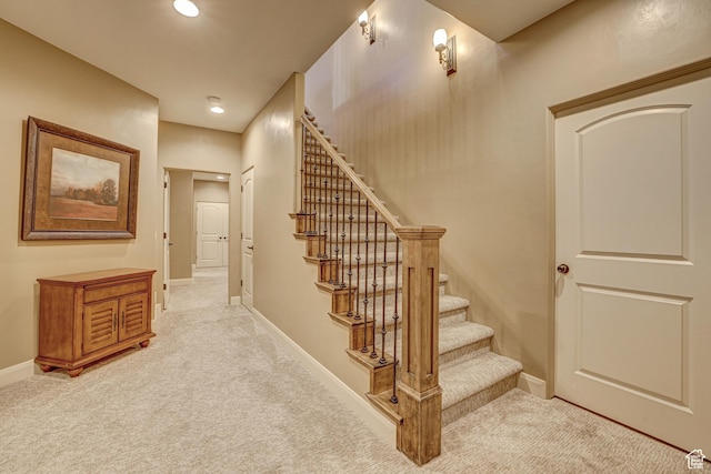 4985 W Boulder Vw, Hurricane, UT 84737 - stairs featuring carpet floors, baseboards, and recessed lighting