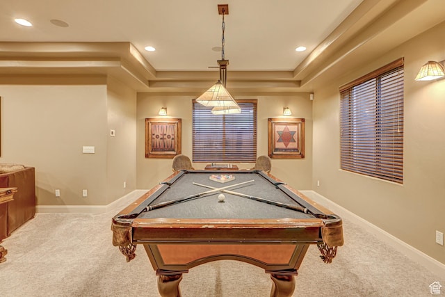 4985 W Boulder Vw, Hurricane, UT 84737 - playroom with baseboards, carpet flooring, pool table, and recessed lighting