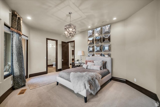 2196 W Long Sky Dr, St George, UT 84770 - bedroom featuring carpet flooring, baseboards, visible vents, and recessed lighting