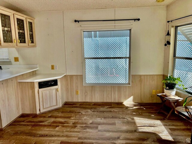 448 E Telegraph # 26, Washington, UT 84780 - interior space with wooden walls, wainscoting, and dark wood finished floors