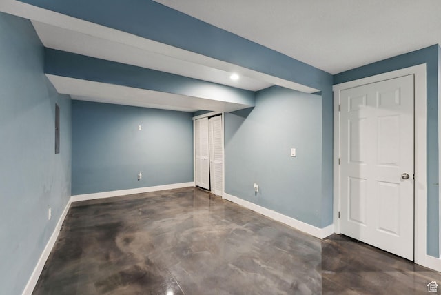 finished basement with baseboards