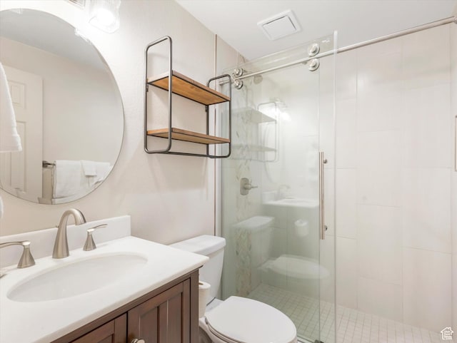 424 Park Ave Unit D, Park City, UT 84060 - bathroom with toilet, a stall shower, and vanity