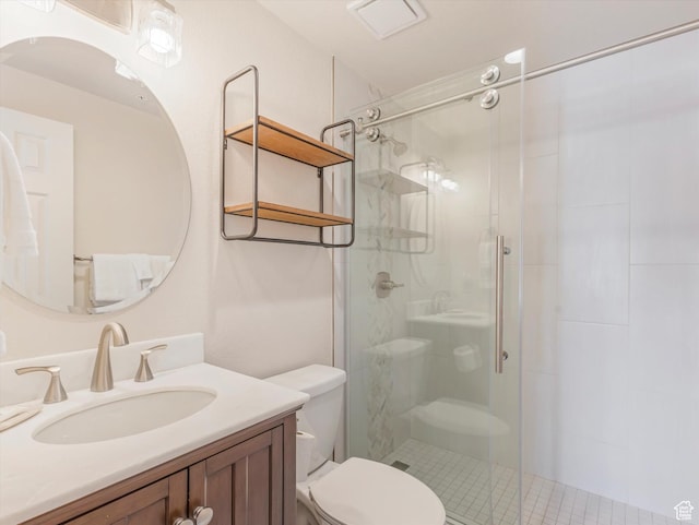 424 Park Ave Unit D, Park City, UT 84060 - bathroom with toilet, a shower stall, and vanity
