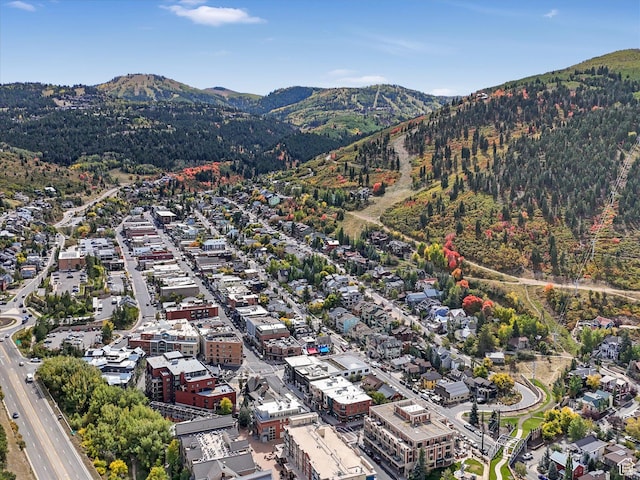 424 Park Ave Unit D, Park City, UT 84060 - aerial overview of property's location featuring a mountain backdrop
