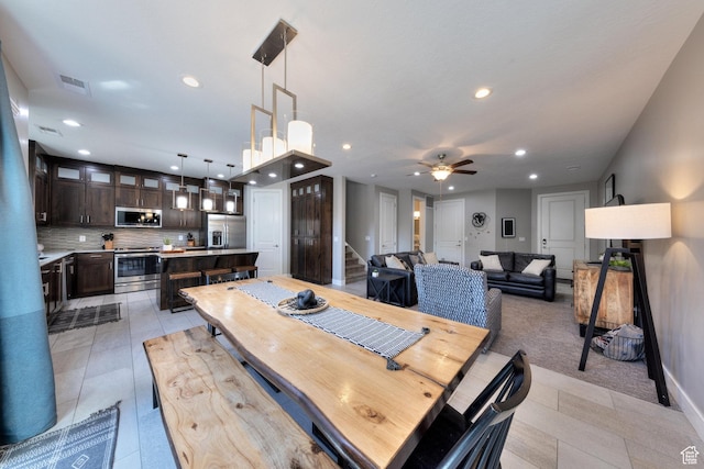 420 N 600 W, Moab, UT 84532 - dining room with recessed lighting, stairs, ceiling fan, and baseboards