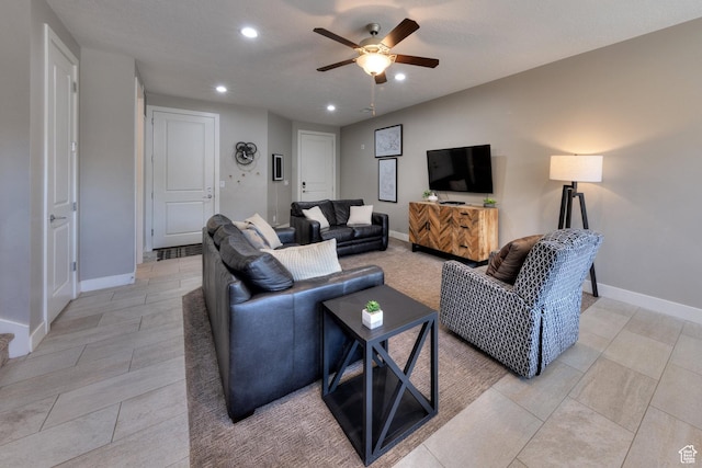 420 N 600 W, Moab, UT 84532 - living room featuring a ceiling fan, recessed lighting, and baseboards