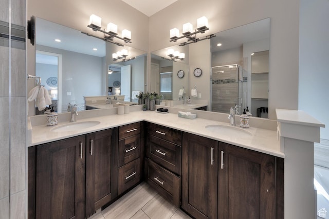 420 N 600 W, Moab, UT 84532 - bathroom with a stall shower and double vanity