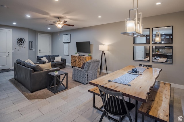 420 N 600 W, Moab, UT 84532 - dining room featuring a ceiling fan, recessed lighting, and baseboards