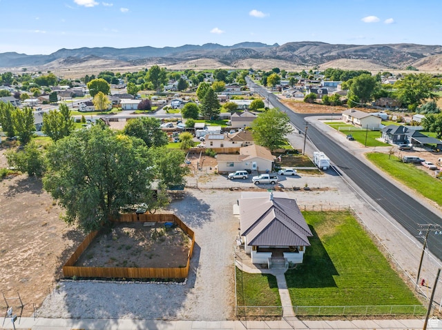 aerial view featuring a mountain view