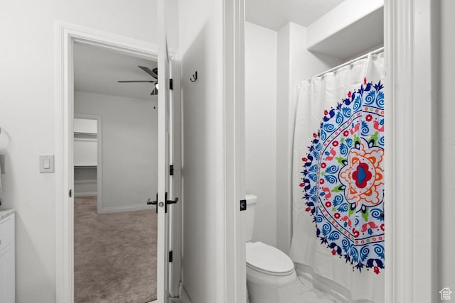 10575 S Alexander Park Ln, South Jordan, UT 84095 - full bath with toilet, a shower with shower curtain, and baseboards