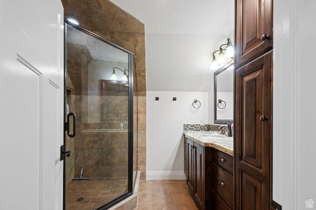10575 S Alexander Park Ln, South Jordan, UT 84095 - full bathroom featuring vanity and a stall shower