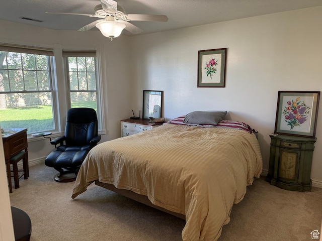 2480 W 450 S Unit 5, Springville, UT 84663 - bedroom with baseboards, visible vents, carpet, and a ceiling fan