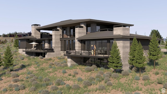 7165 Painted Valley Pass Unit 54, Park City, UT 84098 - back of property with a chimney and a balcony