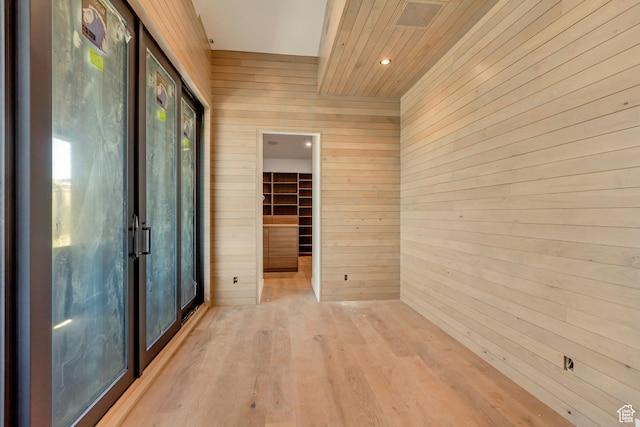 7165 Painted Valley Pass Unit 54, Park City, UT 84098 - hall with wooden walls, wood finished floors, and recessed lighting