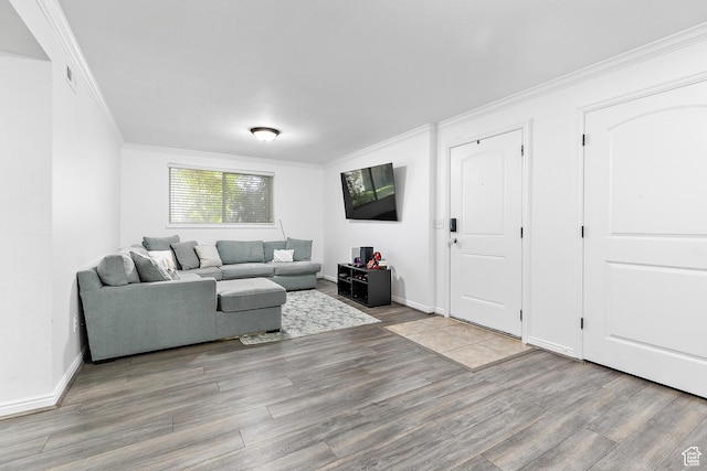 5760 S 900 E Unit 3, Murray, UT 84121 - living room with baseboards, crown molding, and light wood finished floors