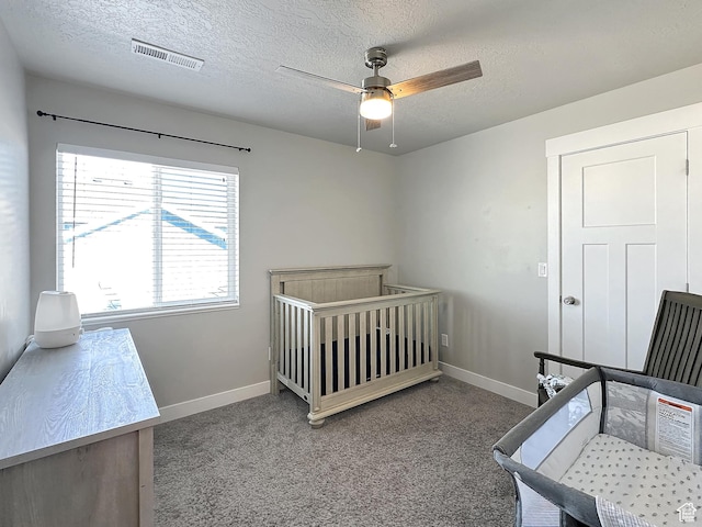 2142 W 3100 S, West Haven, UT 84401 - bedroom with baseboards, carpet flooring, a textured ceiling, and visible vents