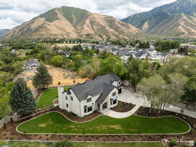 exterior space featuring a mountain view