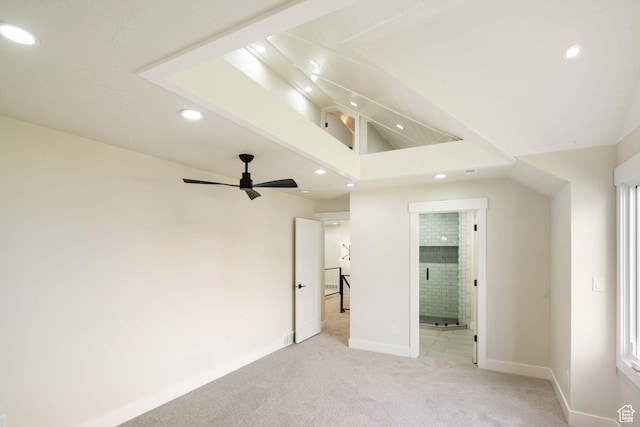 715 E 1700 N, Mapleton, UT 84664 - unfurnished bedroom featuring light colored carpet, recessed lighting, baseboards, and vaulted ceiling