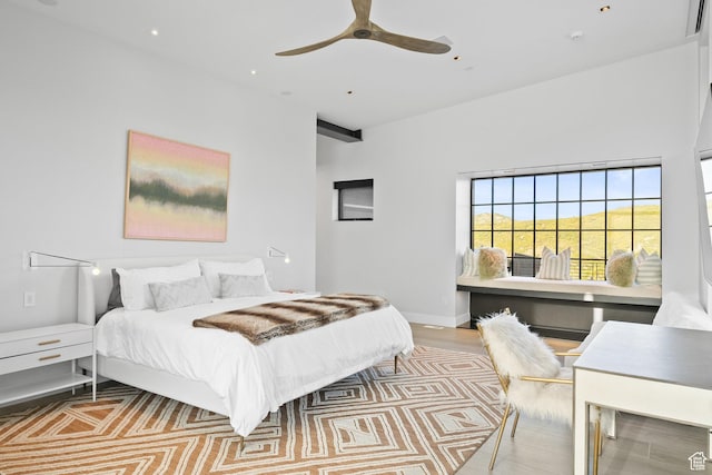 27 Normans Way, Park City, UT 84060 - bedroom featuring a ceiling fan and wood finished floors
