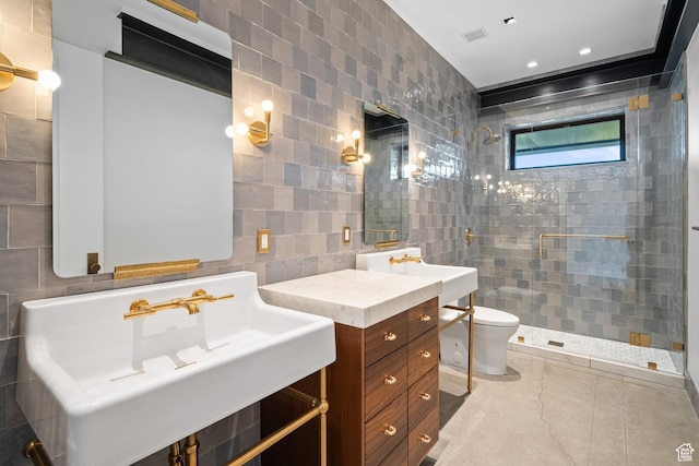 27 Normans Way, Park City, UT 84060 - full bath featuring tile walls, toilet, tiled shower, and vanity