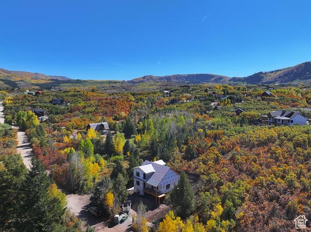 9542 Ridge Pine Rd, Heber City, UT 84032 - drone / aerial view of a heavily wooded area and a mountain backdrop
