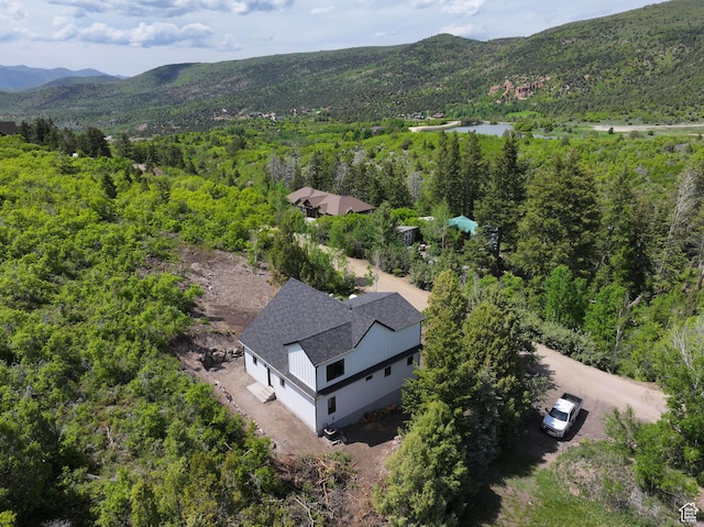 9542 Ridge Pine Rd, Heber City, UT 84032 - view from above of property featuring a mountain backdrop and a forest