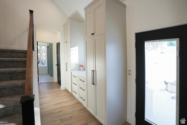 9542 Ridge Pine Rd, Heber City, UT 84032 - interior space with lofted ceiling and light wood-type flooring