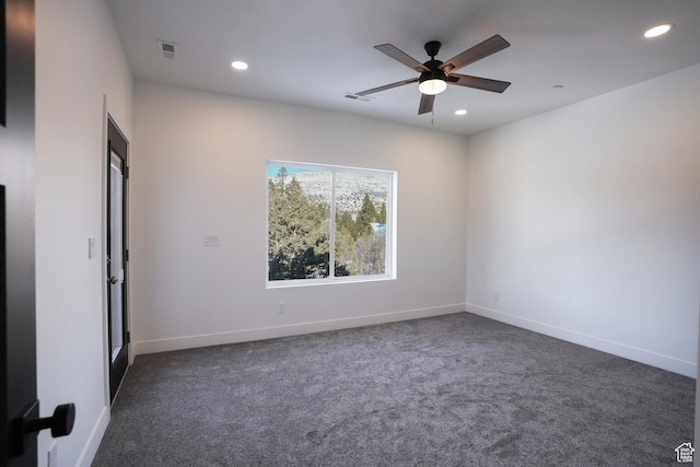9542 Ridge Pine Rd, Heber City, UT 84032 - spare room with ceiling fan and dark carpet