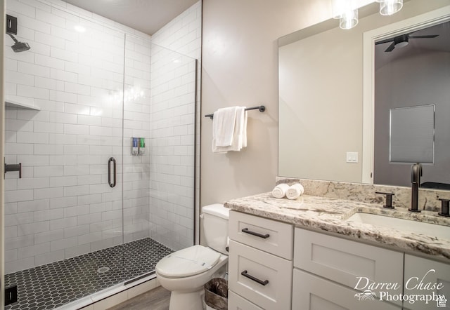 1460 S Windsor Pkwy Unit 5, Hurricane, UT 84737 - full bathroom featuring a stall shower, toilet, and vanity