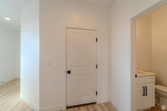 3377 W Palomar, Hurricane, UT 84737 - hall with recessed lighting, light wood-type flooring, and baseboards