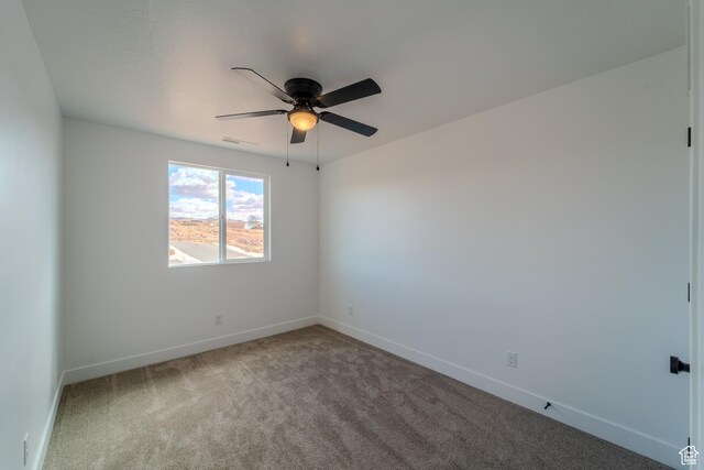3377 W Palomar, Hurricane, UT 84737 - carpeted empty room with visible vents, baseboards, and ceiling fan