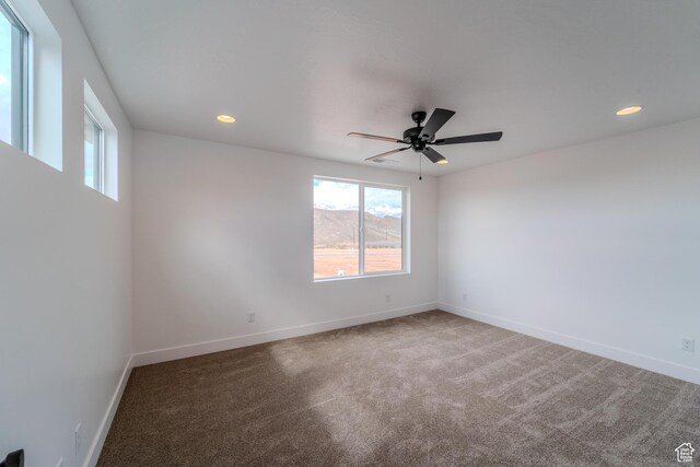 3377 W Palomar, Hurricane, UT 84737 - unfurnished room featuring recessed lighting, baseboards, ceiling fan, and carpet floors