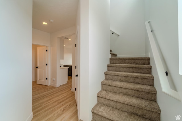3377 W Palomar, Hurricane, UT 84737 - stairs with recessed lighting, baseboards, and wood finished floors