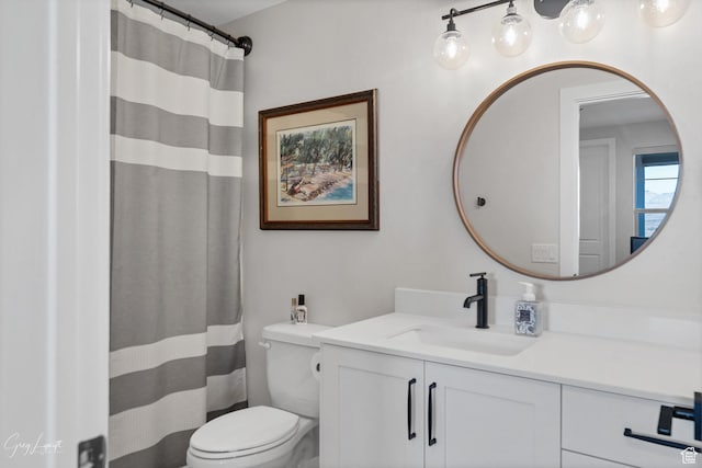 4755 S Purcell Dr, St George, UT 84790 - bathroom with curtained shower, toilet, and vanity